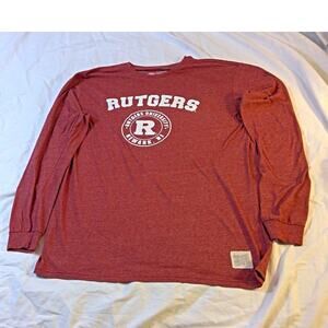Original Retro Brand Rutgers Scarlet Knights Long-Sleeve Tee L Red Heather NCAA